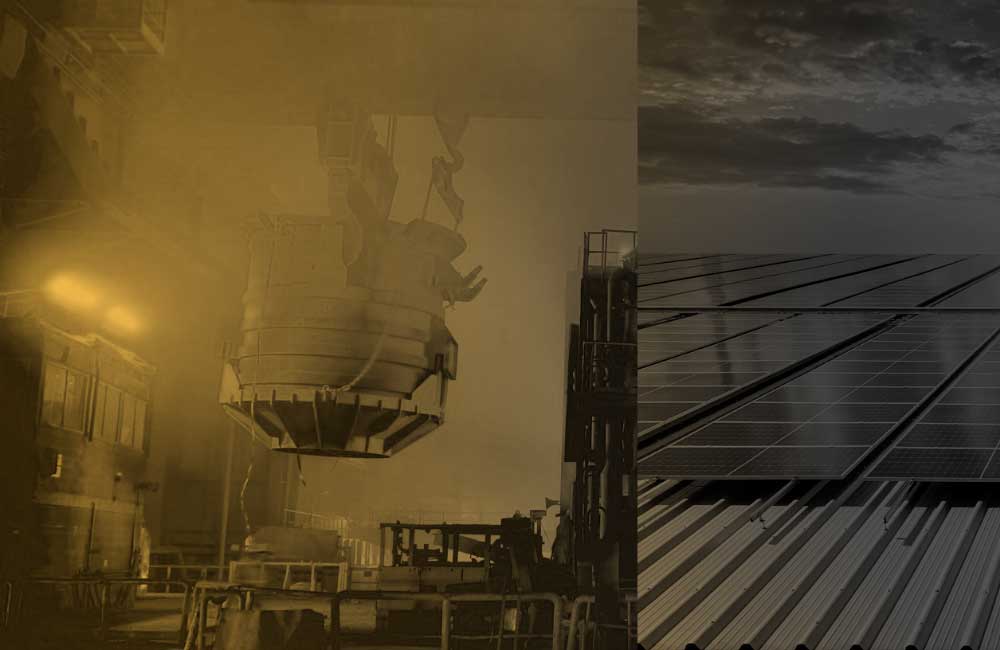 Acería y paneles solares Acería y paneles solares